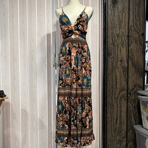 Angie Multicolor Floral Maxi Dress